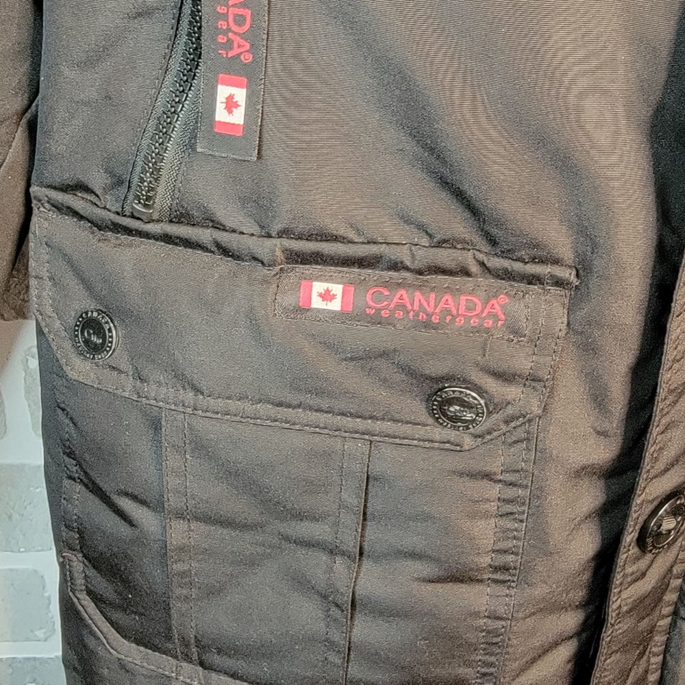 Canada Weather Gear Winter Cold Weather Faux Fur Trim Hooded Parka Coat L - Picture 7 of 15